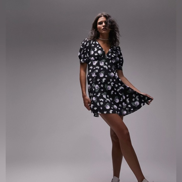 Topshop Floral Mini Dress nwot - Picture 3 of 8